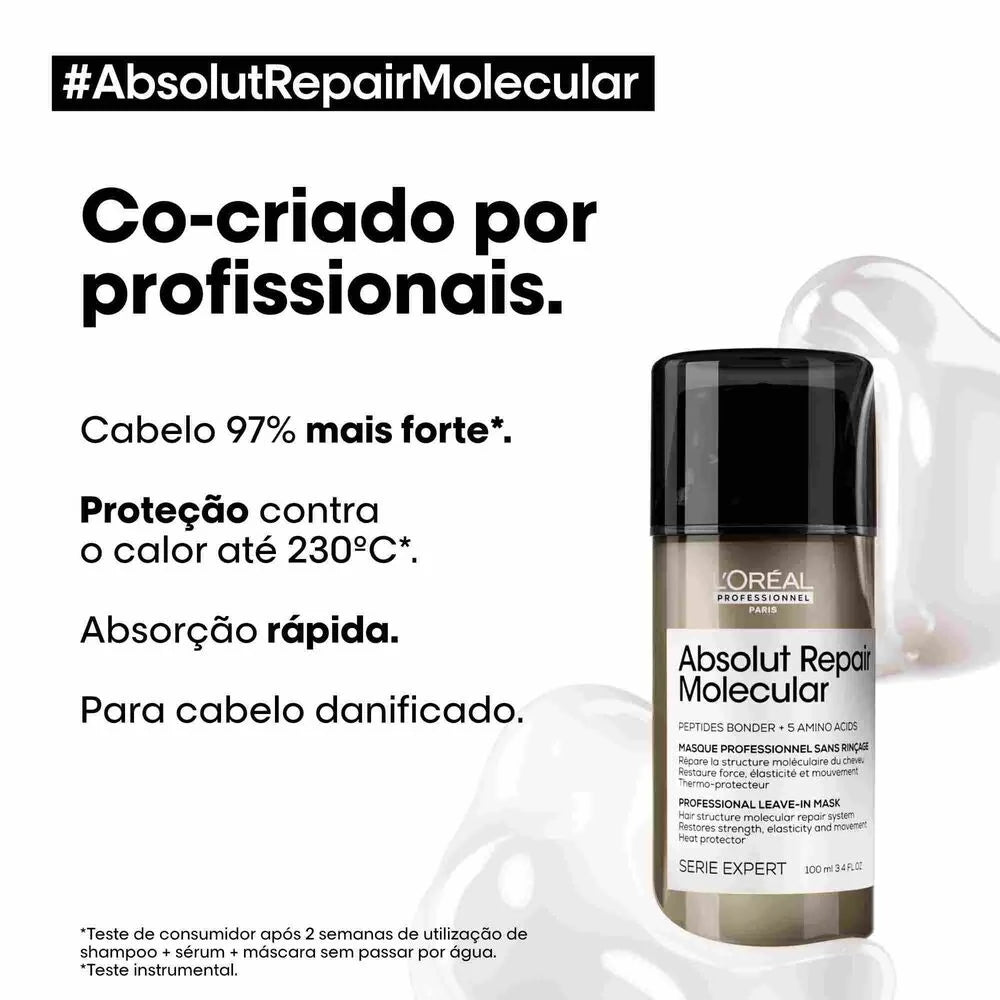 Máscara Leave-In | Absolut Repair Molecular | 100ml | L'Oréal Professionnel