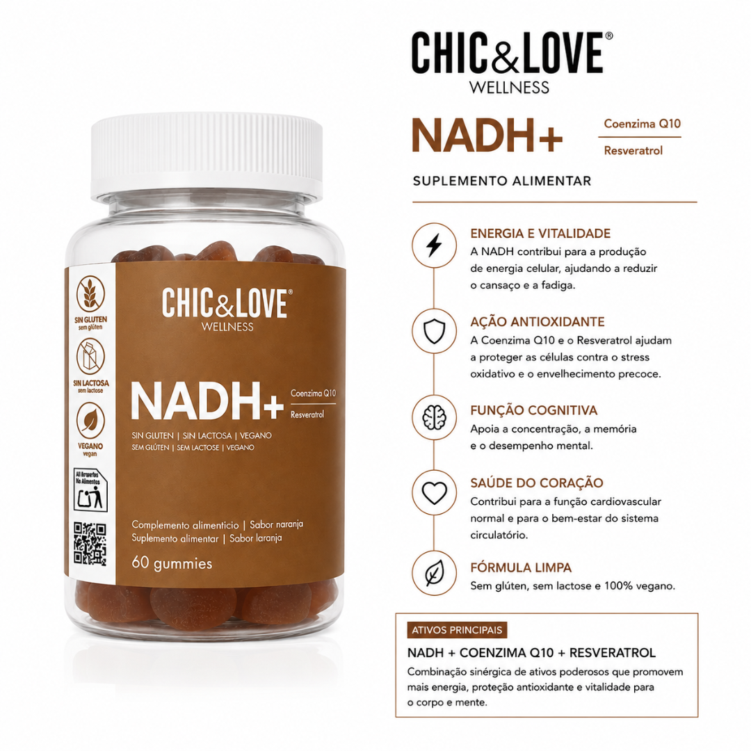 Suplemento Alimentar | NADH+ | Wellness | 60 gummies | Chic & Love
