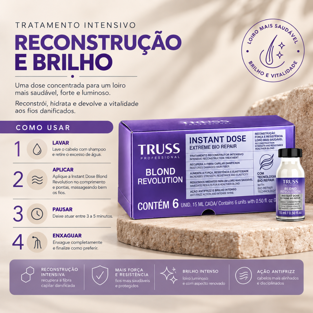 Ampolas | Instant Dose Blond Revolution | Blond Revolution | 6 x 15ml | Truss Professional