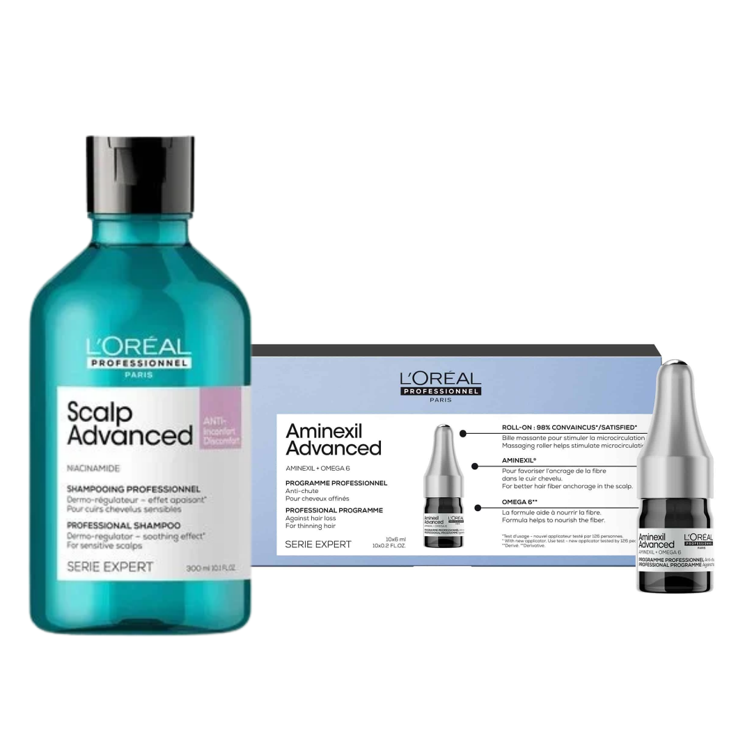 Kit Antiqueda | Aminexil Advanced + Scalp Advanced Shampoo | Serie Expert | L'Oréal Professionnel