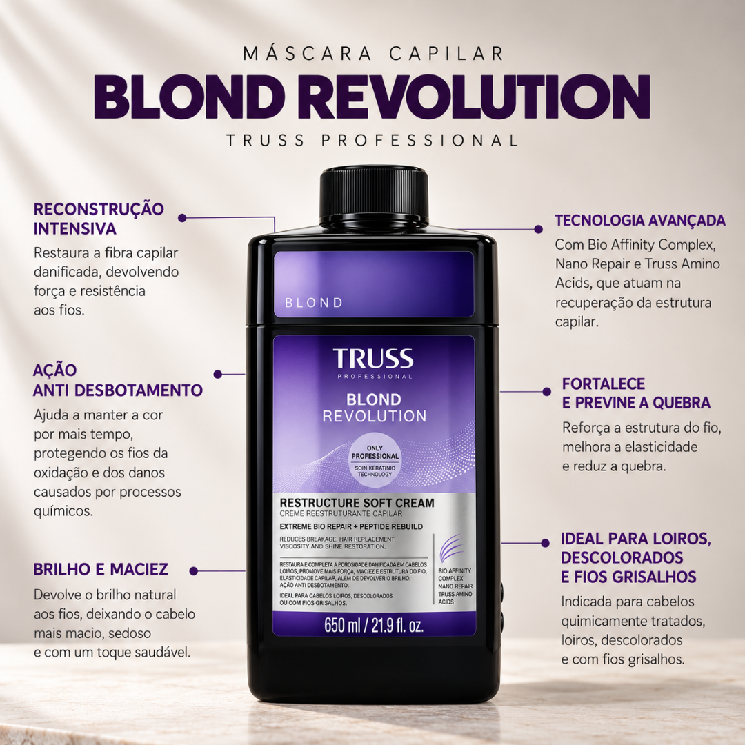 Creme Reestruturante | Restructure Soft Cream | Blond Revolution | 650ml | Truss