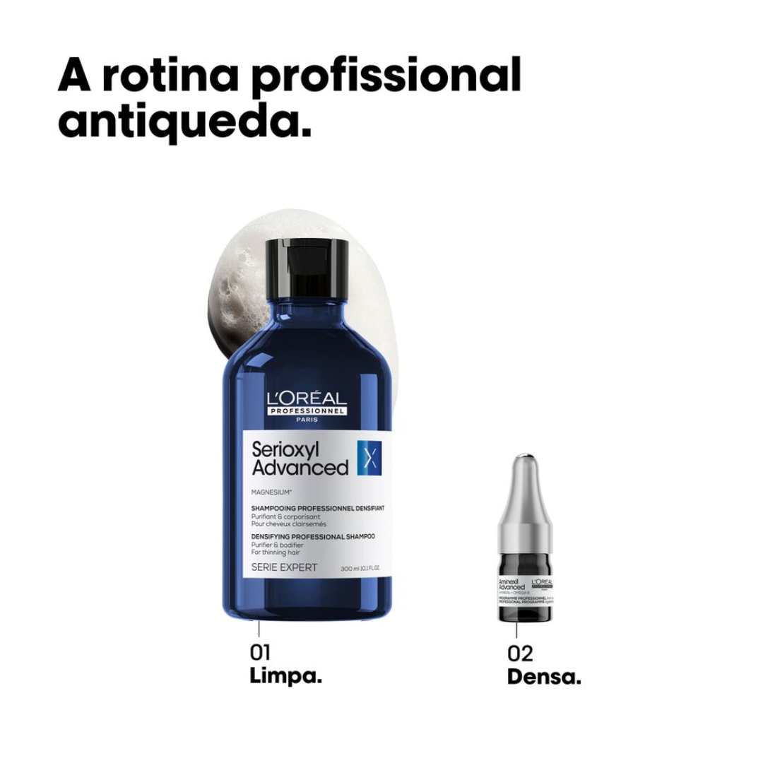 Kit Antiqueda | Aminexil Advanced + Serioxyl Advanced Shampoo | Serie Expert | L'Oréal Professionnel