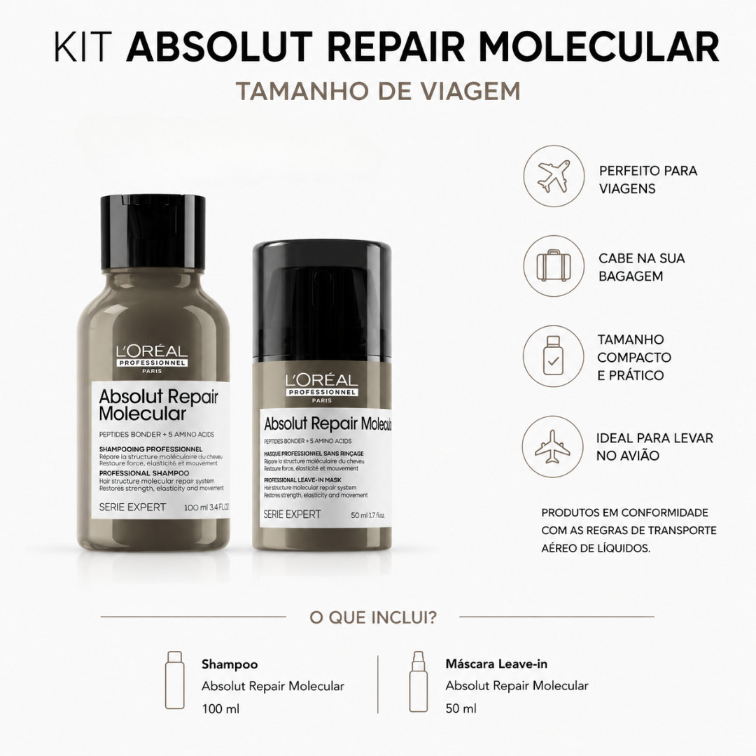 Kit Viagem Fortificante | Absolut Repair Molecular | L'Oréal Professionnel