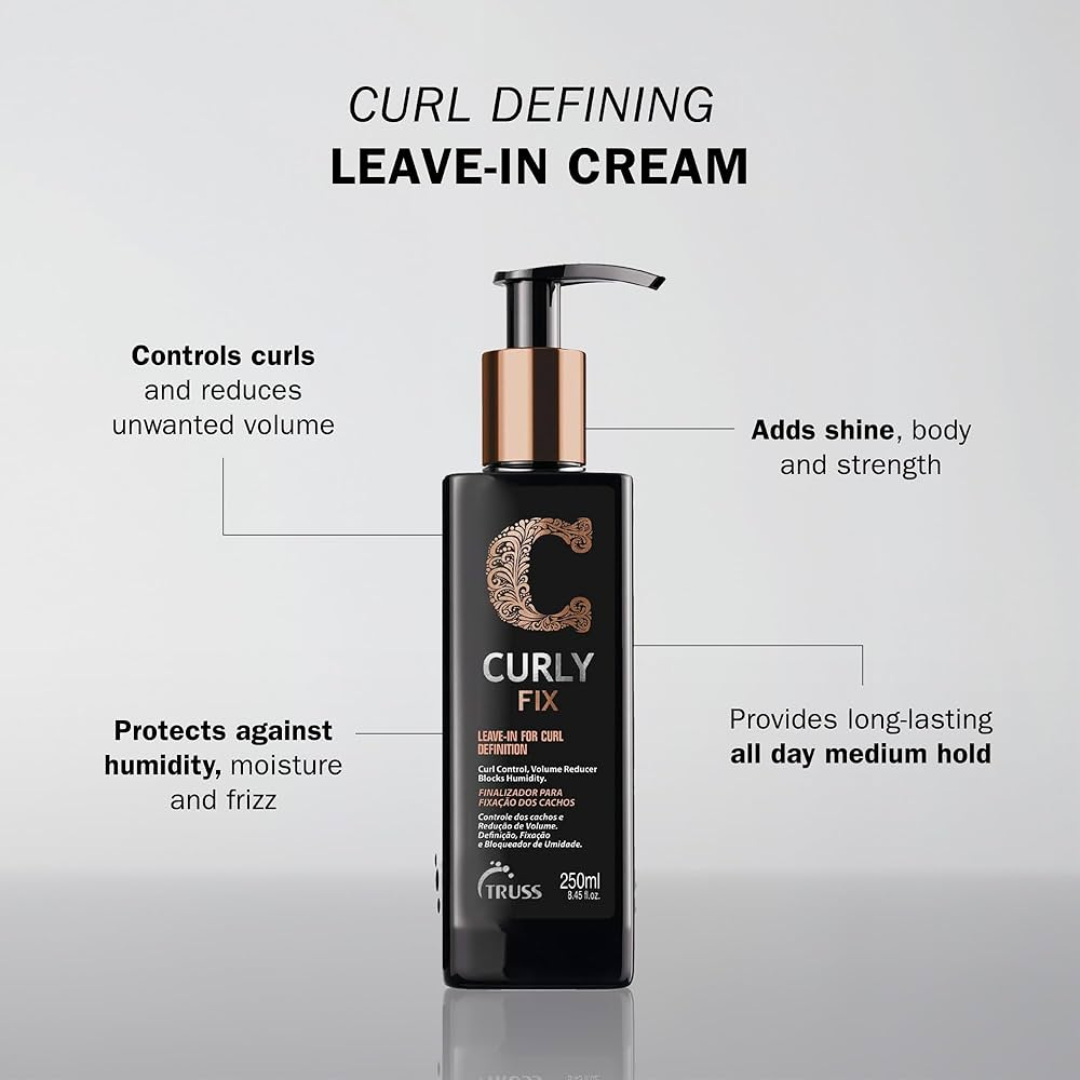 Pack Caracóis | Curly Shampoo + Conditioner + Curly Fix + Beach Waves | Curly | Truss Professional