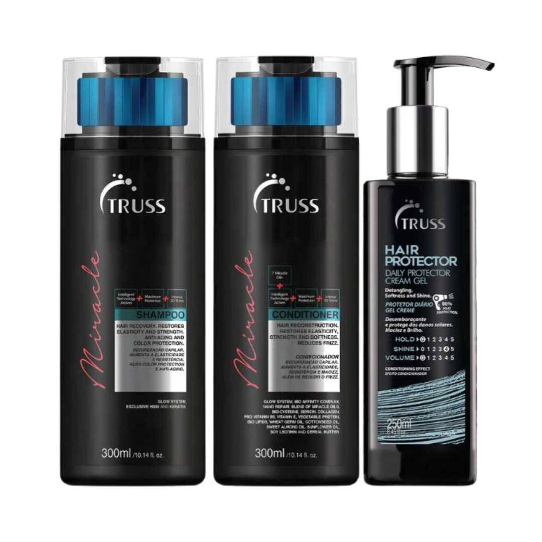 Pack Miracle Proteção | Miracle Shampoo + Conditioner + Hair Protector | Miracle | Truss Professional