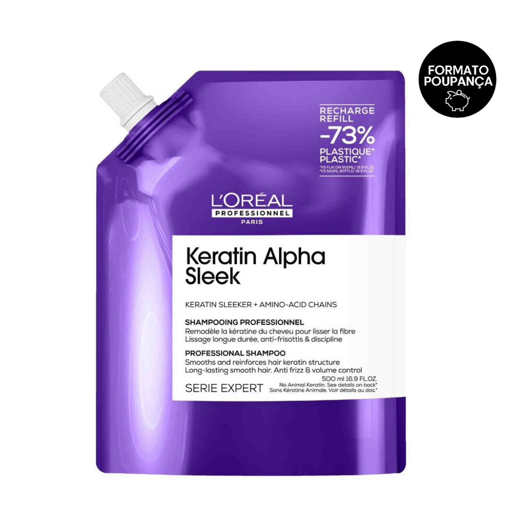 Shampoo Recarga | Keratin Alpha Sleek | 500ml | L'Oréal Professionnel