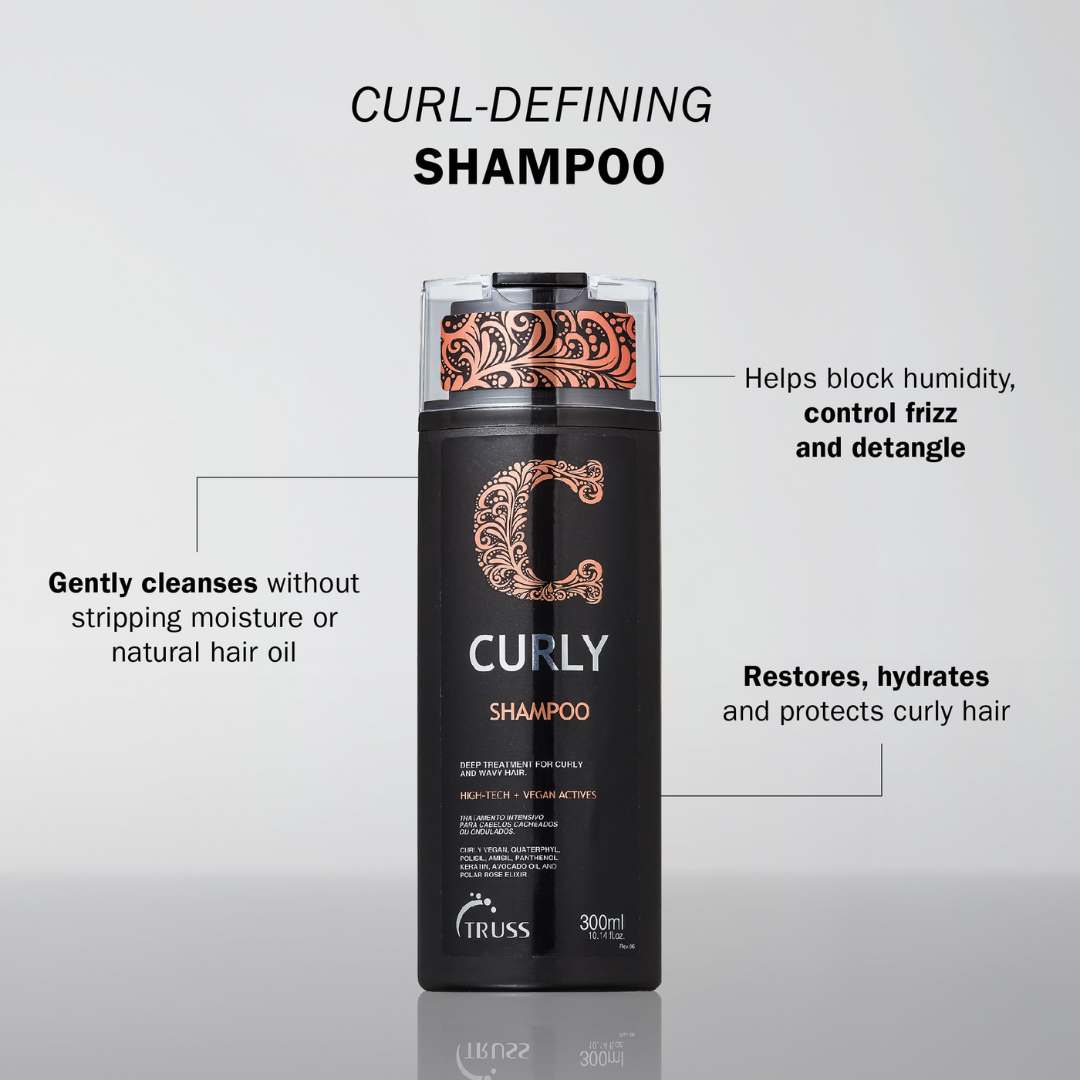 Pack Caracóis | Curly Shampoo + Conditioner + Curly Fix + Beach Waves | Curly | Truss Professional