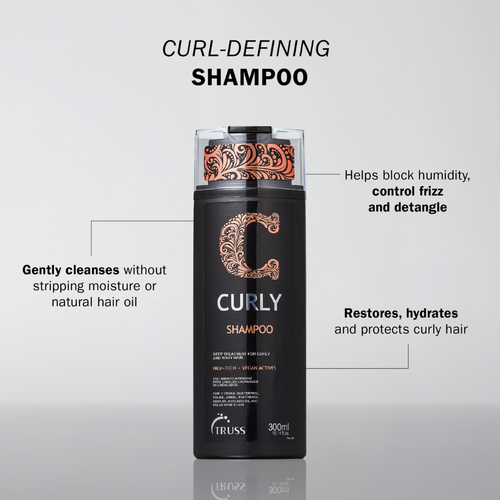 Pack Caracóis | Curly Shampoo + Conditioner + Curly Fix + Beach Waves | Curly | Truss Professional